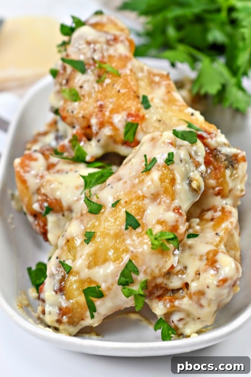 Keto Air Fryer Alfredo Chicken Wings