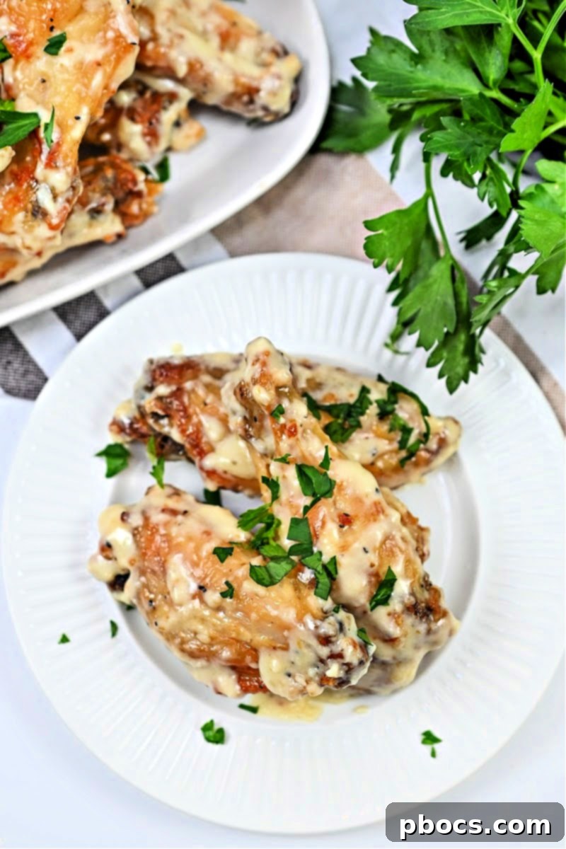 Keto Air Fryer Alfredo Chicken Wings