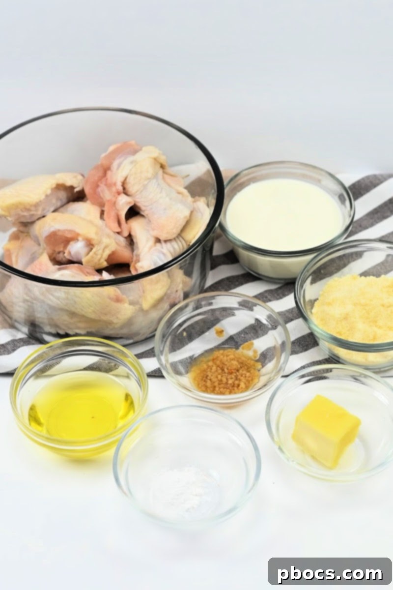 Keto Air Fryer Alfredo Chicken Wings Ingredients