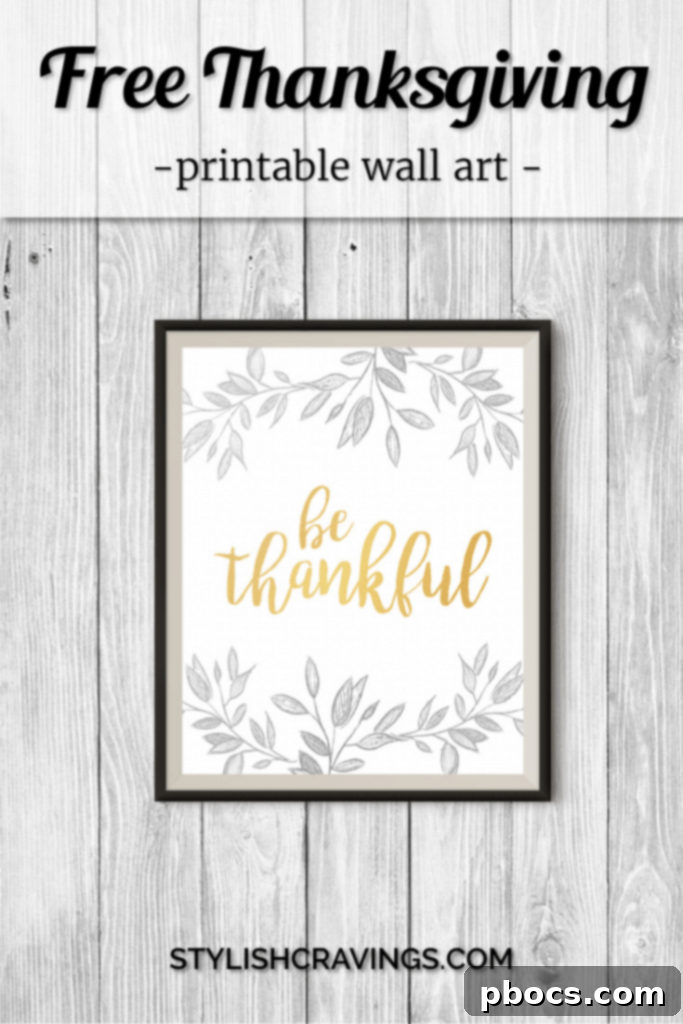 Free Thanksgiving Printable Wall Art