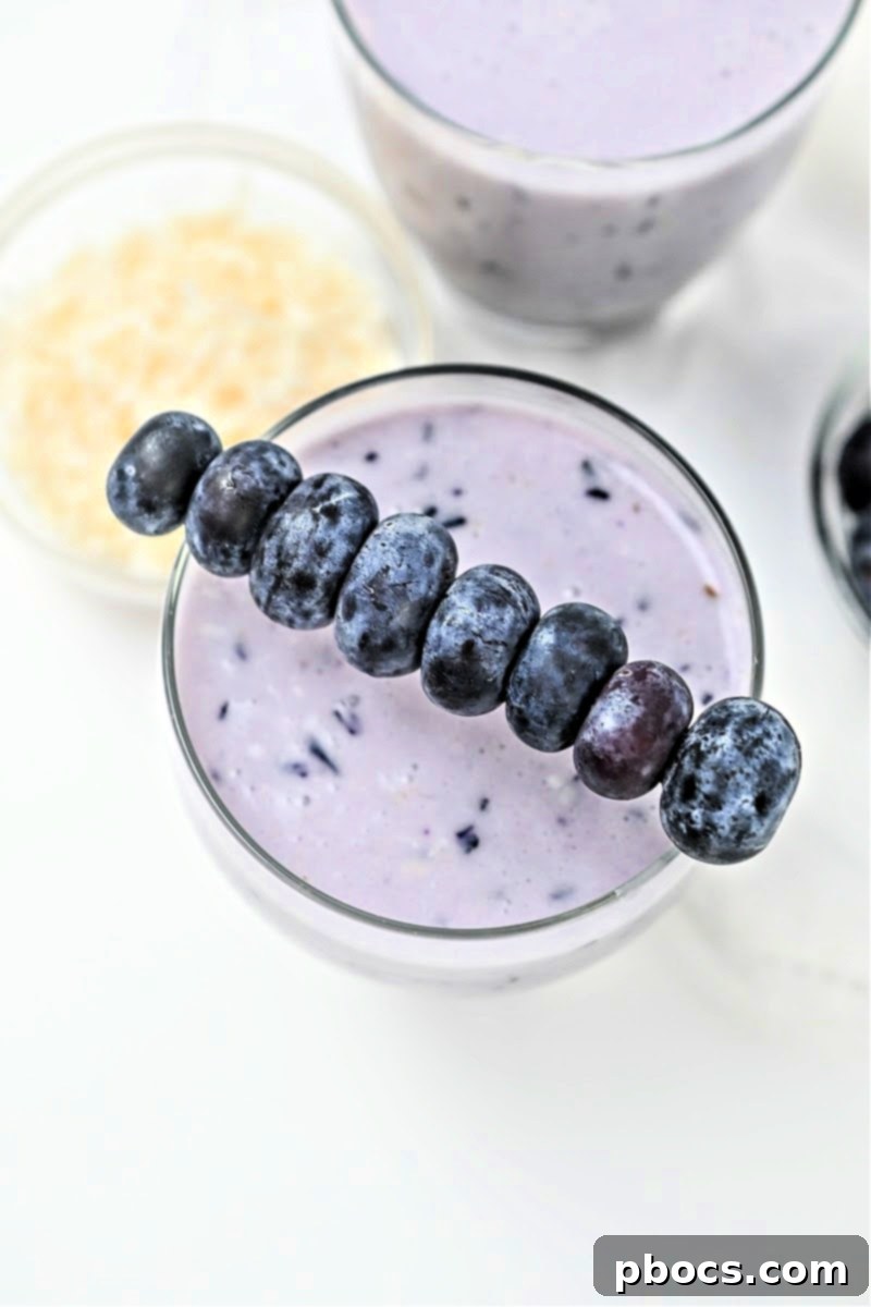 Keto Blueberry Coconut Smoothie - Creamy and Delicious