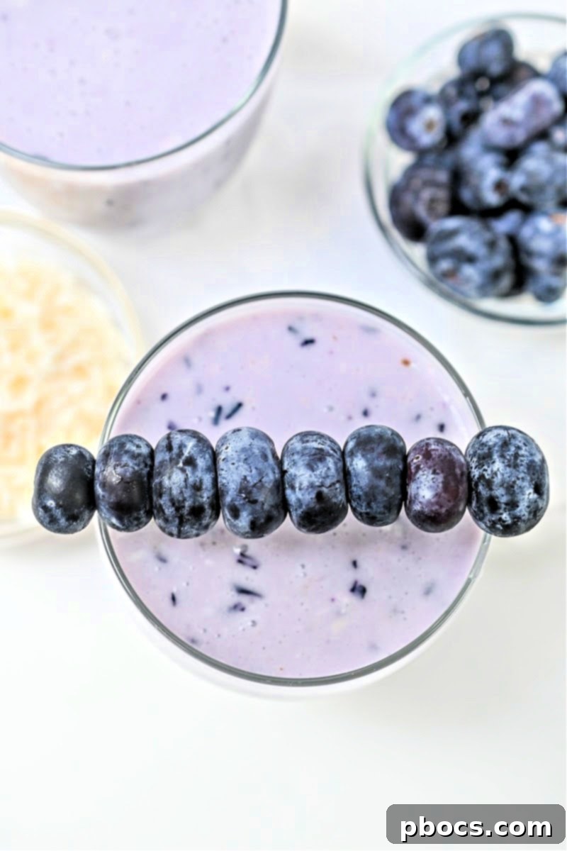 Keto Blueberry Coconut Smoothie - Freshly Blended