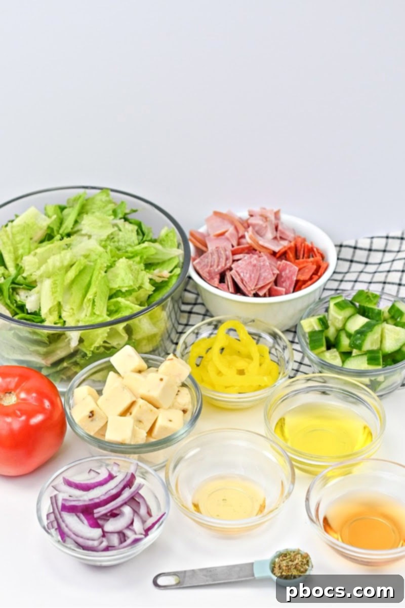 Keto Italian Sub Salad Ingredients
