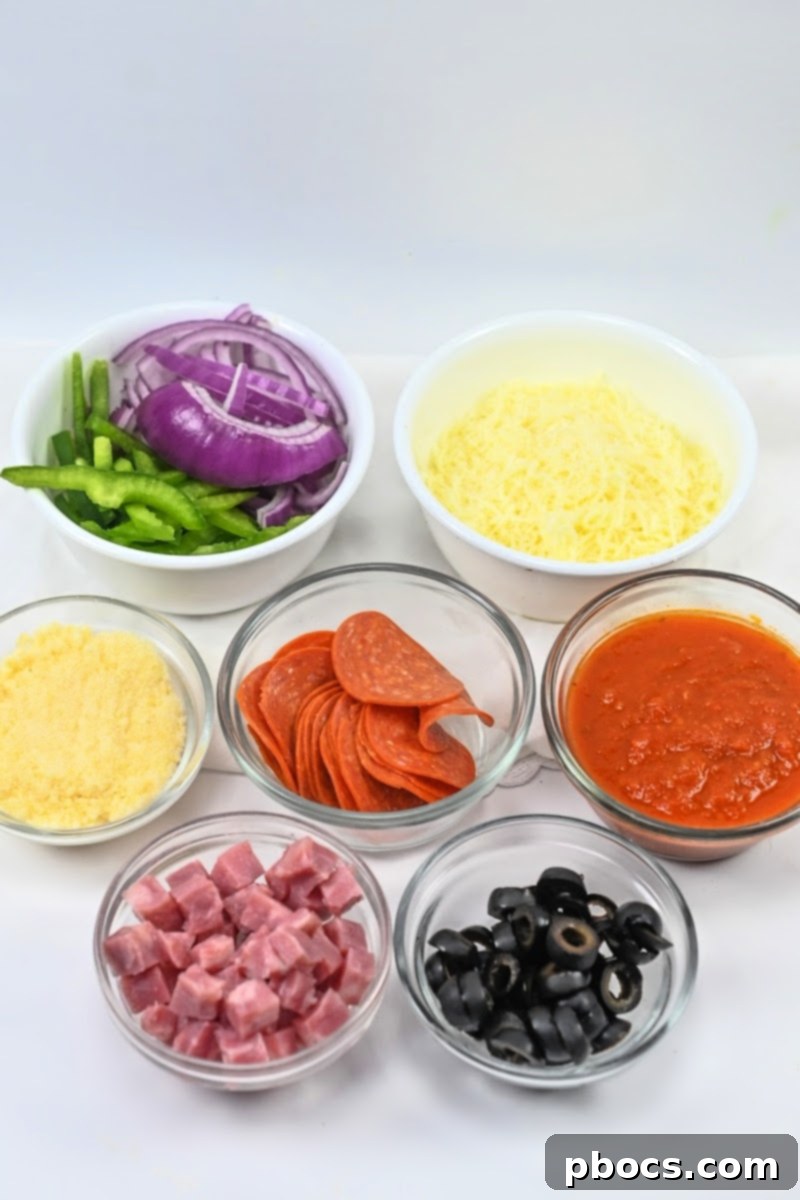 Keto Supreme Pizza Bowls Ingredients