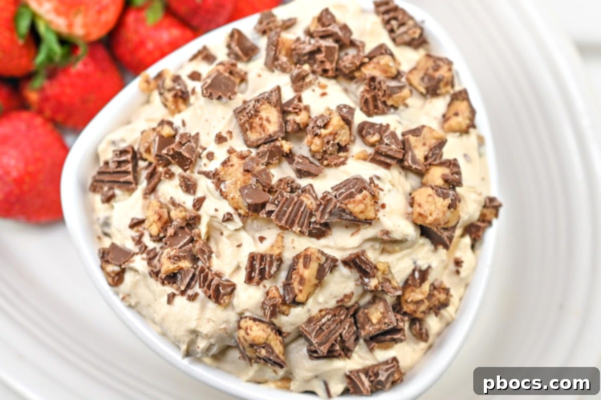 Keto Peanut Butter Chocolate Dip 7 Stored Keto Reese's Dip in an airtight container in the refrigerator, ready for later enjoyment