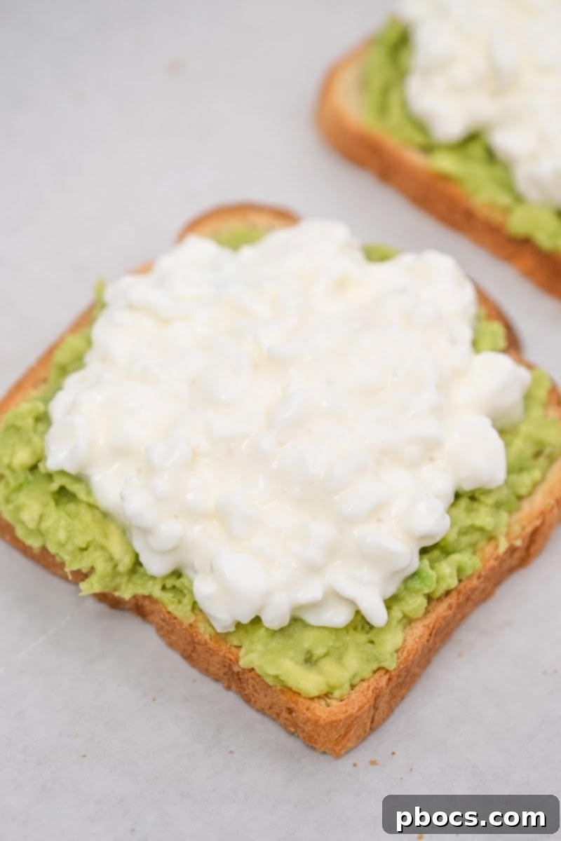Savory Keto Cottage Cheese Toast 11 Adding cottage cheese