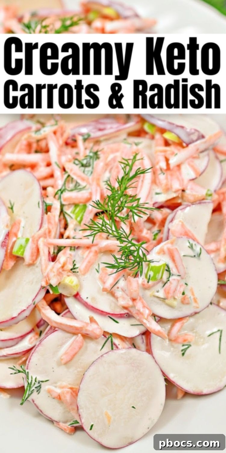 Refreshing Keto Carrot Radish Slaw 14 Keto Carrot and Radishes Salad - Pin for later