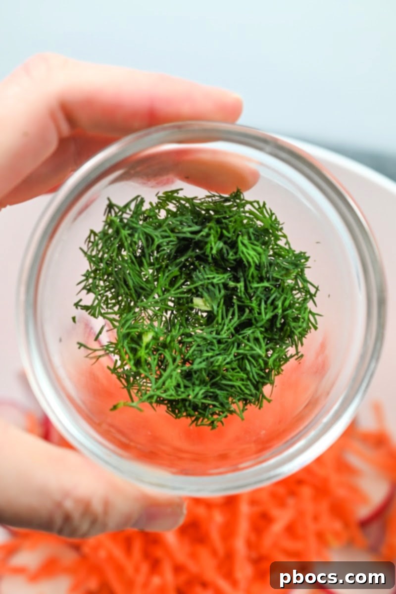 Refreshing Keto Carrot Radish Slaw 10 Fresh Dill for Salad