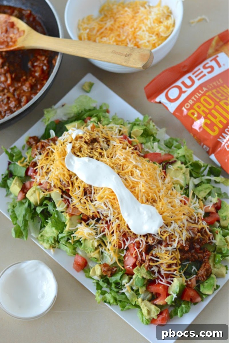 Low Carb Ground Beef Chili Salad