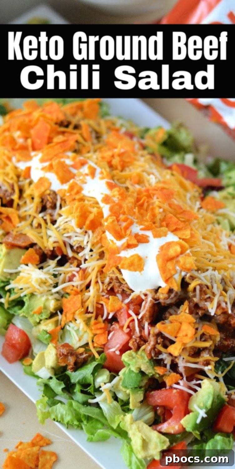 Low Carb Ground Beef Chili Salad