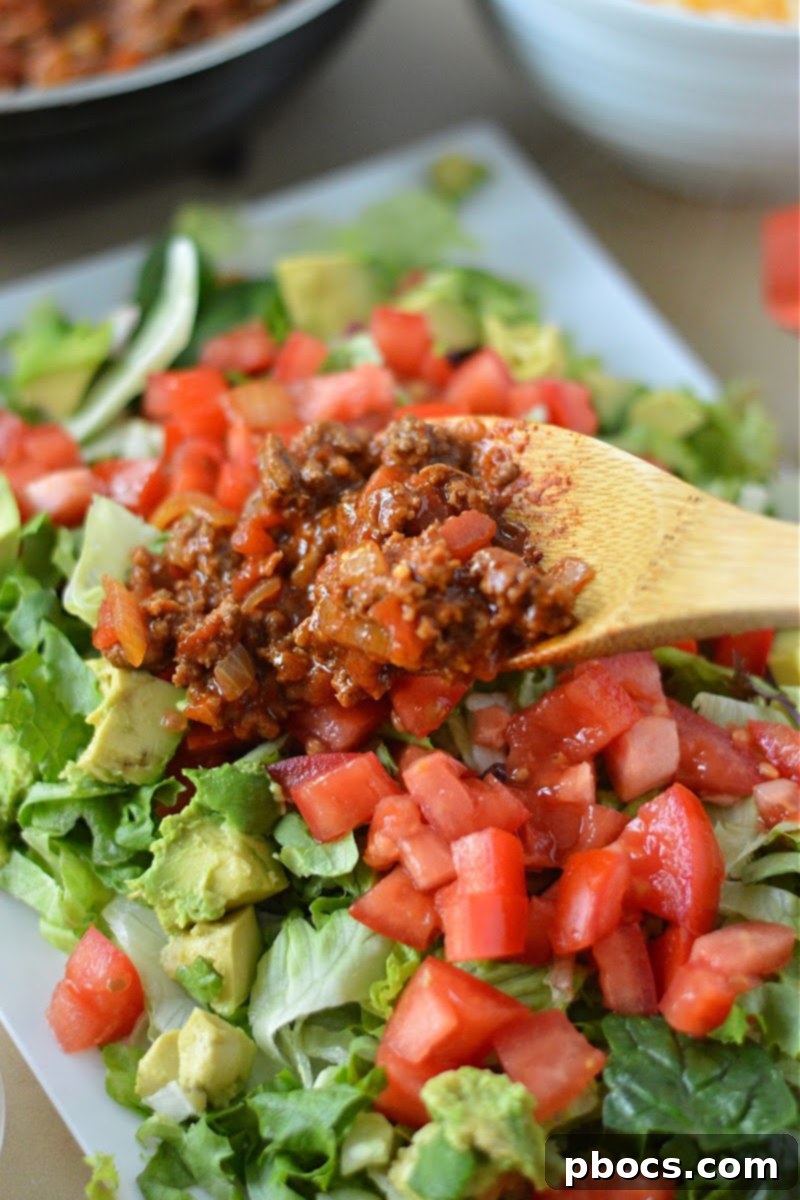 Low Carb Ground Beef Chili Salad