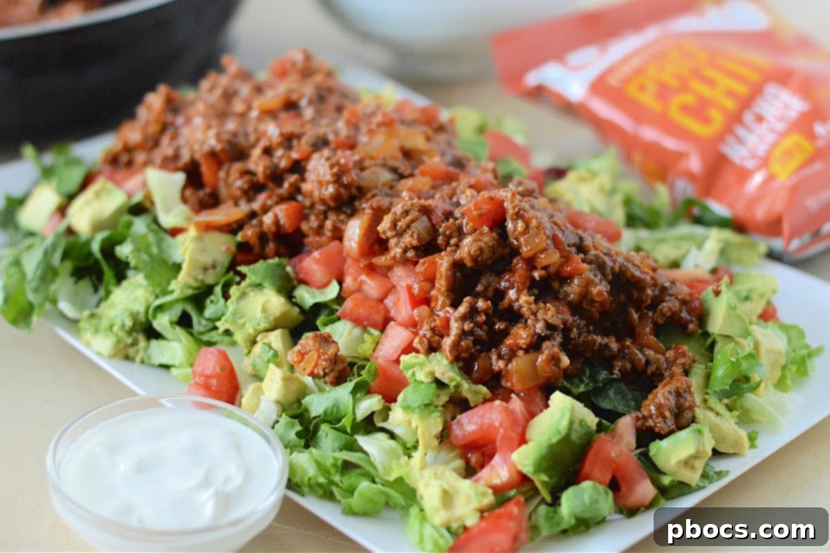 Low Carb Ground Beef Chili Salad