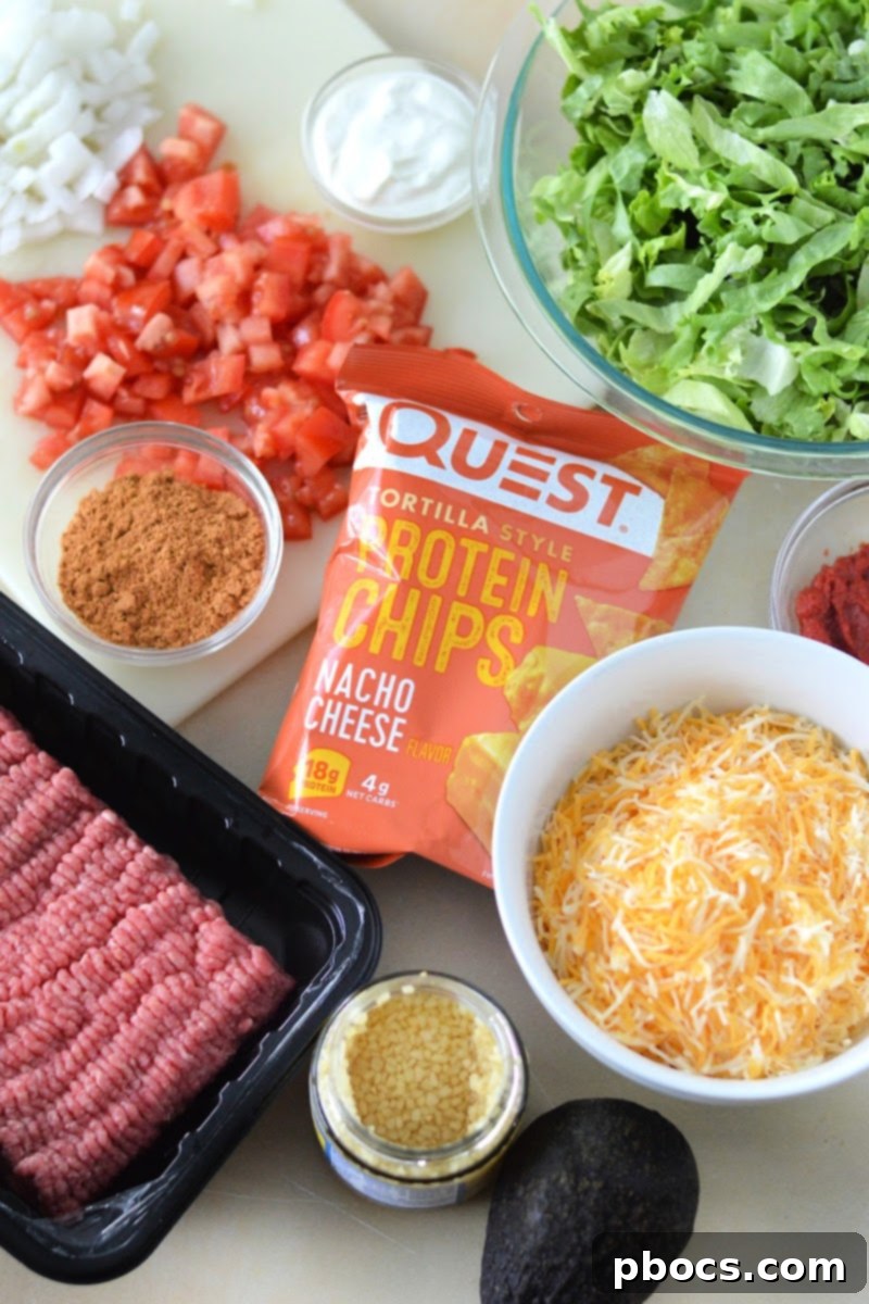 Low Carb Ground Beef Chili Salad