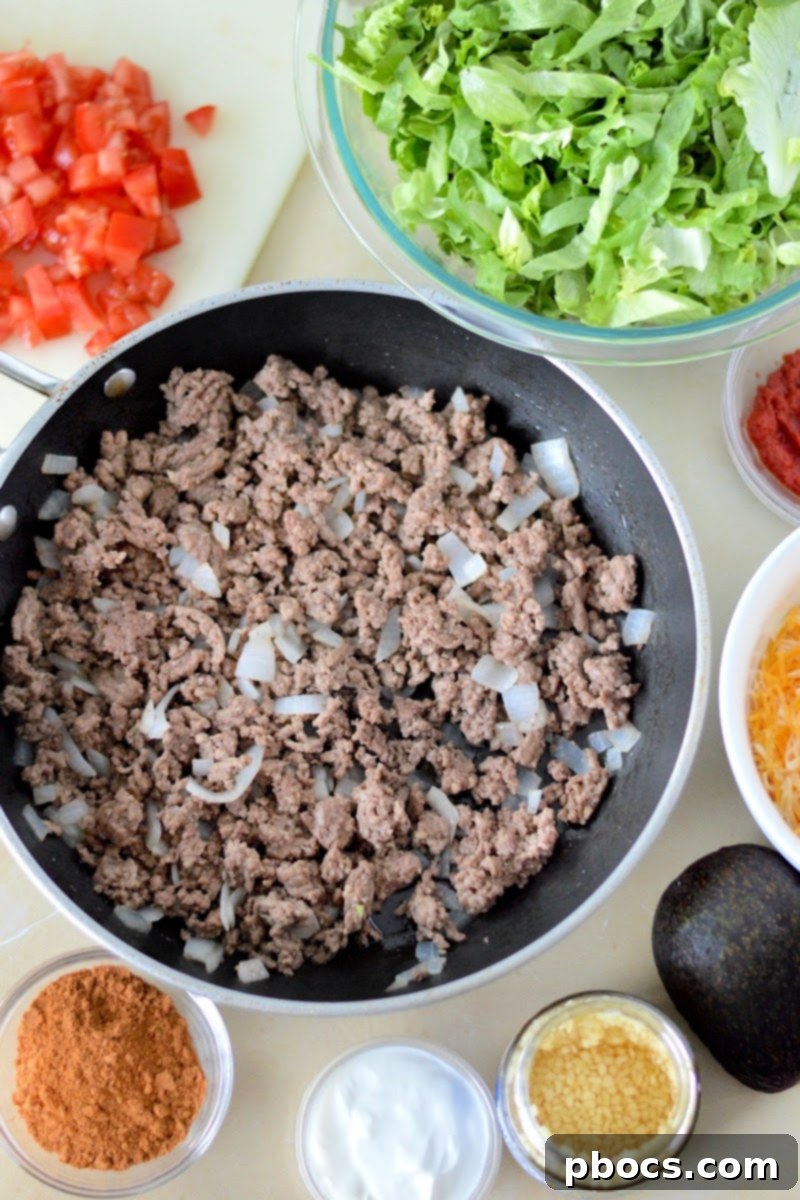Low Carb Ground Beef Chili Salad
