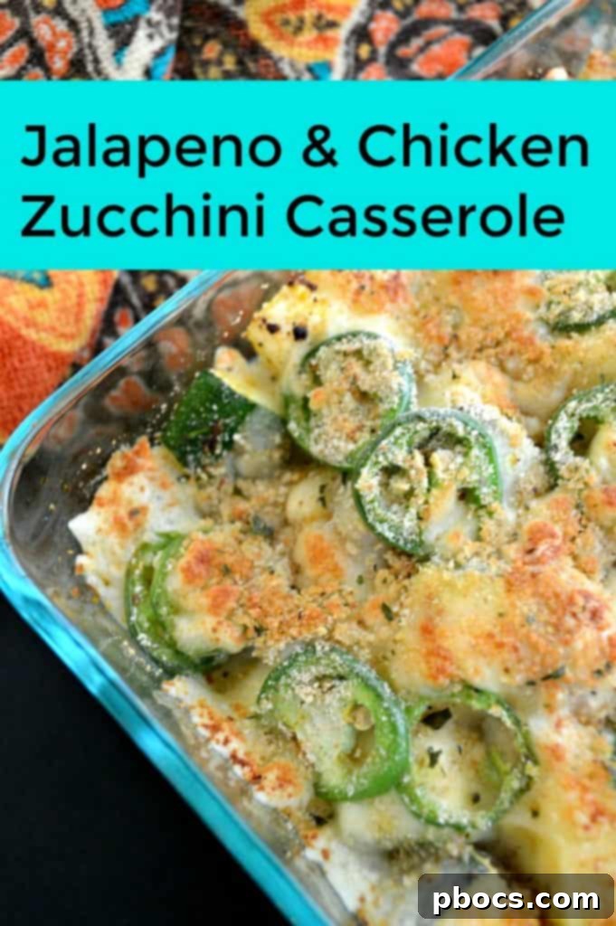 Spicy Jalapeño Chicken Zucchini Bake 2 Jalapeño & Chicken Zucchini Casserole - A delightful blend of spicy and savory flavors.