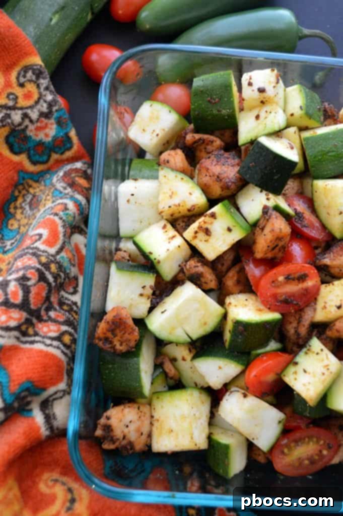 Jalapeño & Chicken Zucchini Casserole Jalapeño & Chicken Zucchini Casserole - The first layer of fresh ingredients.