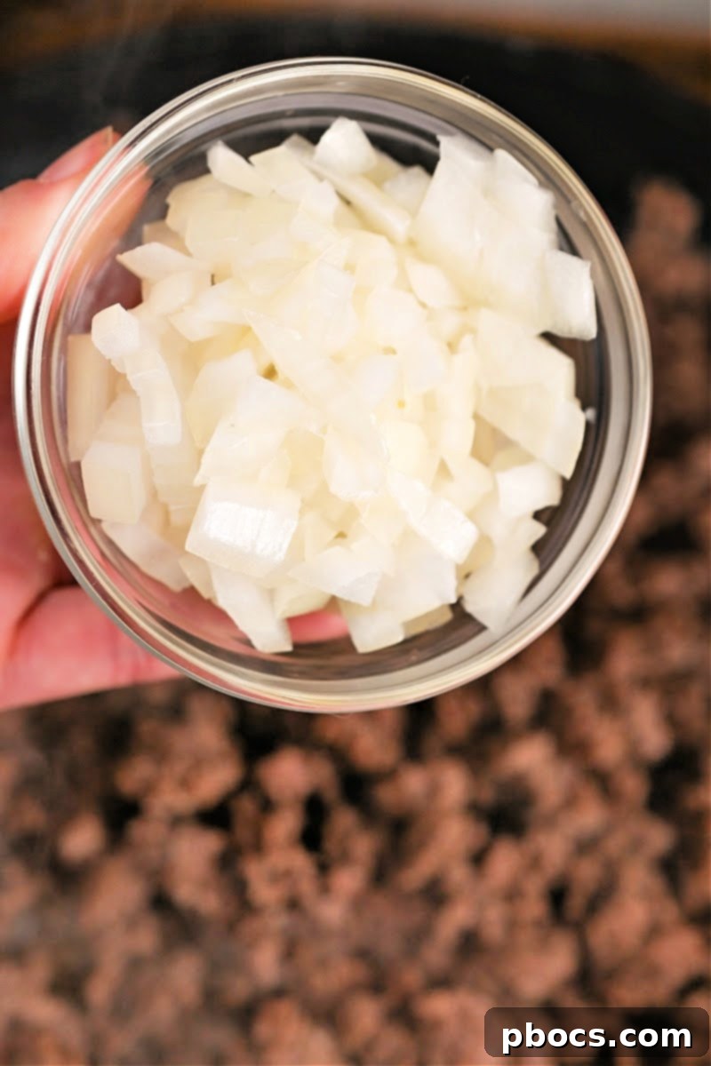 Keto Country Burger Skillet 10 Diced Onions