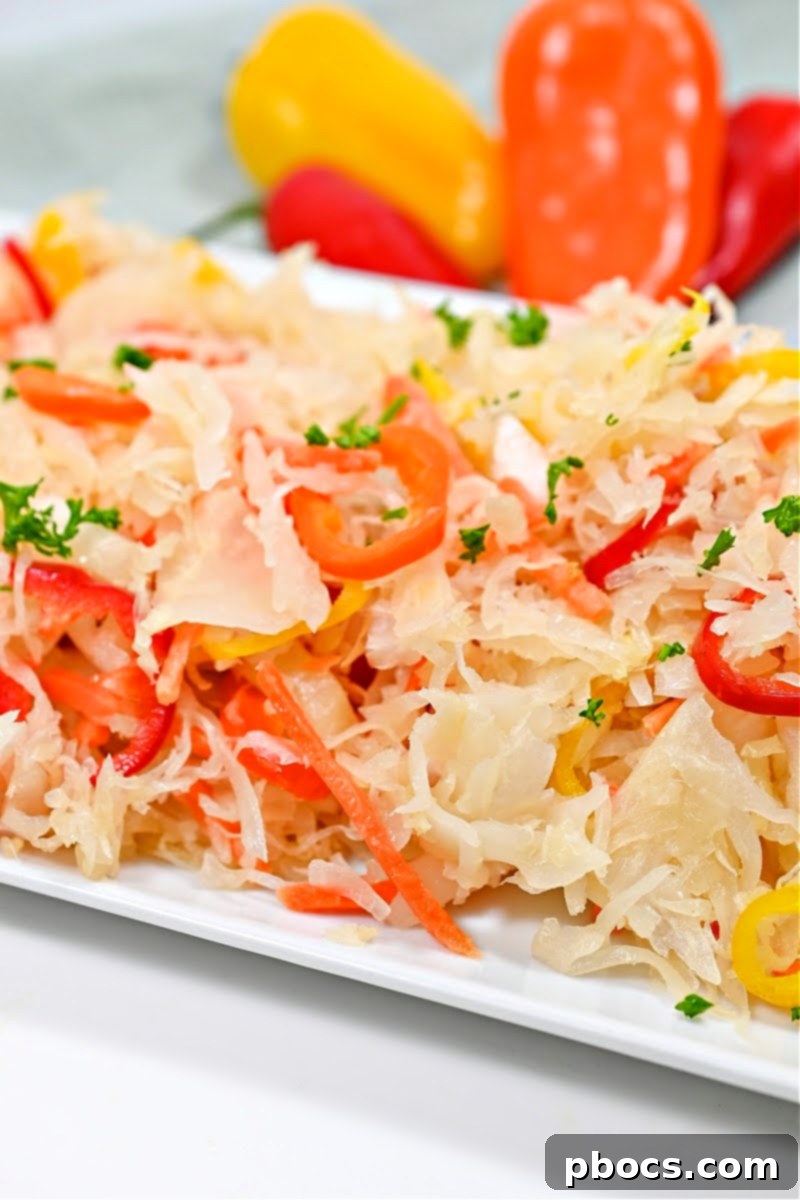 Finished Low Carb Sauerkraut Salad with Veggies