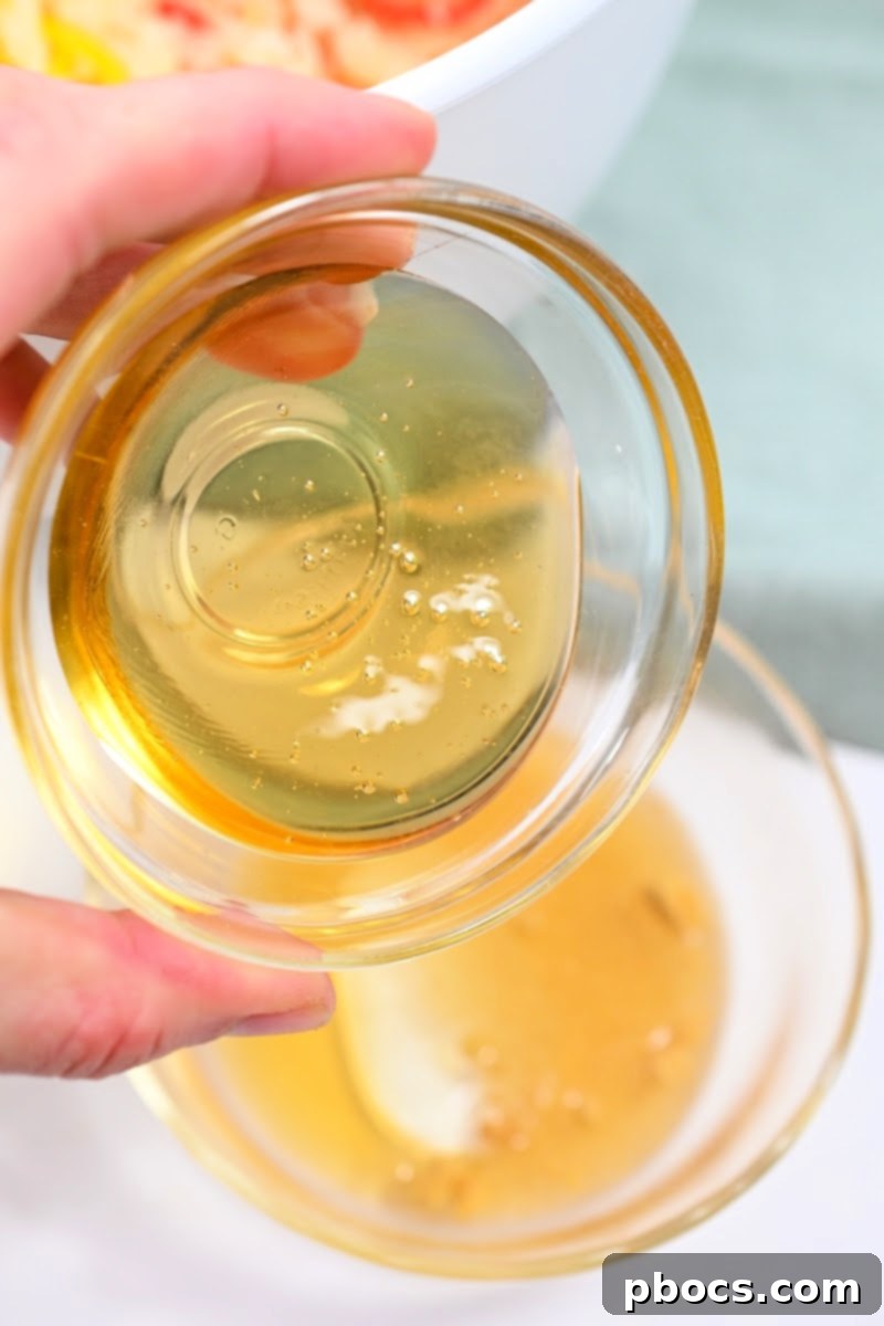 Adding Sugar-Free Honey to Keto Salad Dressing