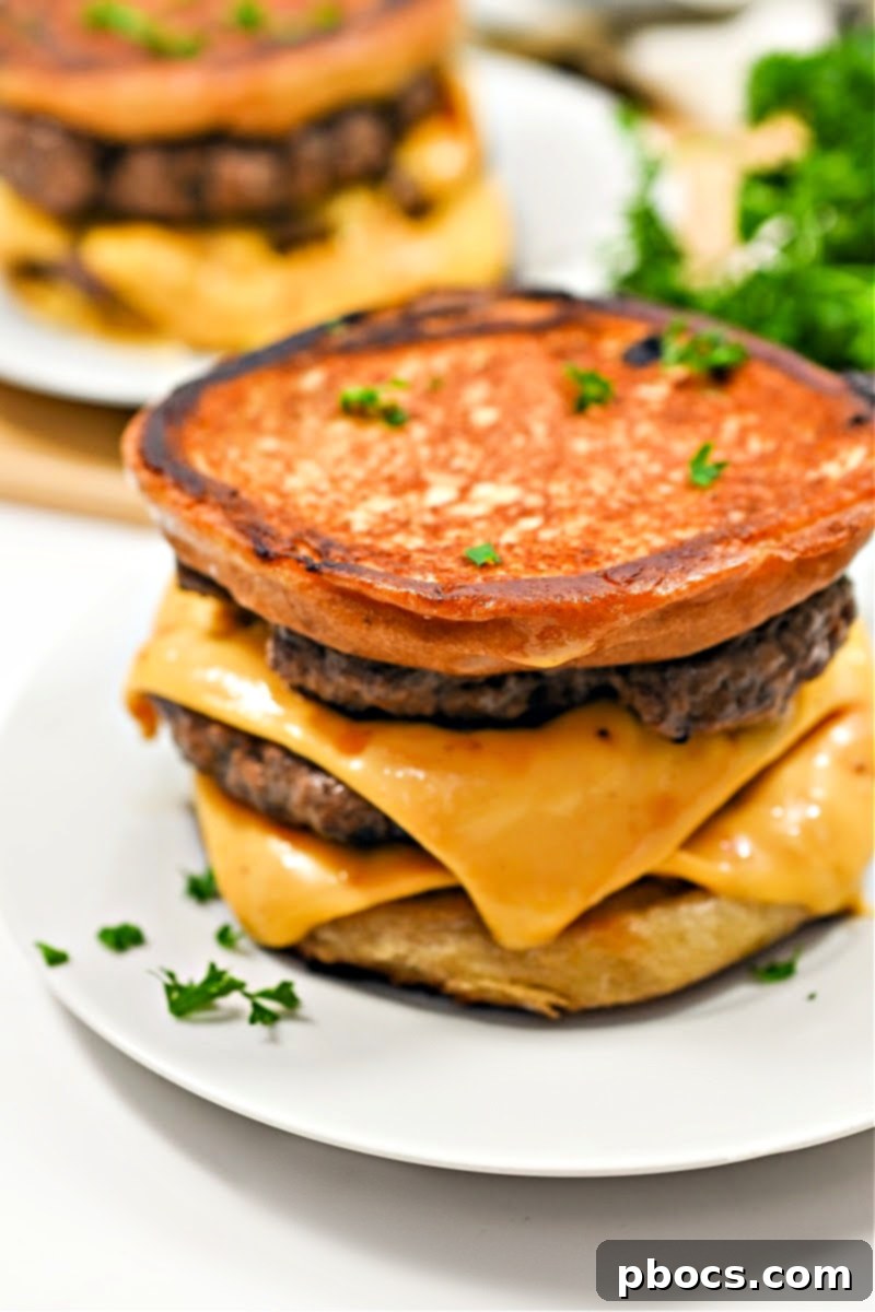 Cooking thin burger patties in a hot skillet