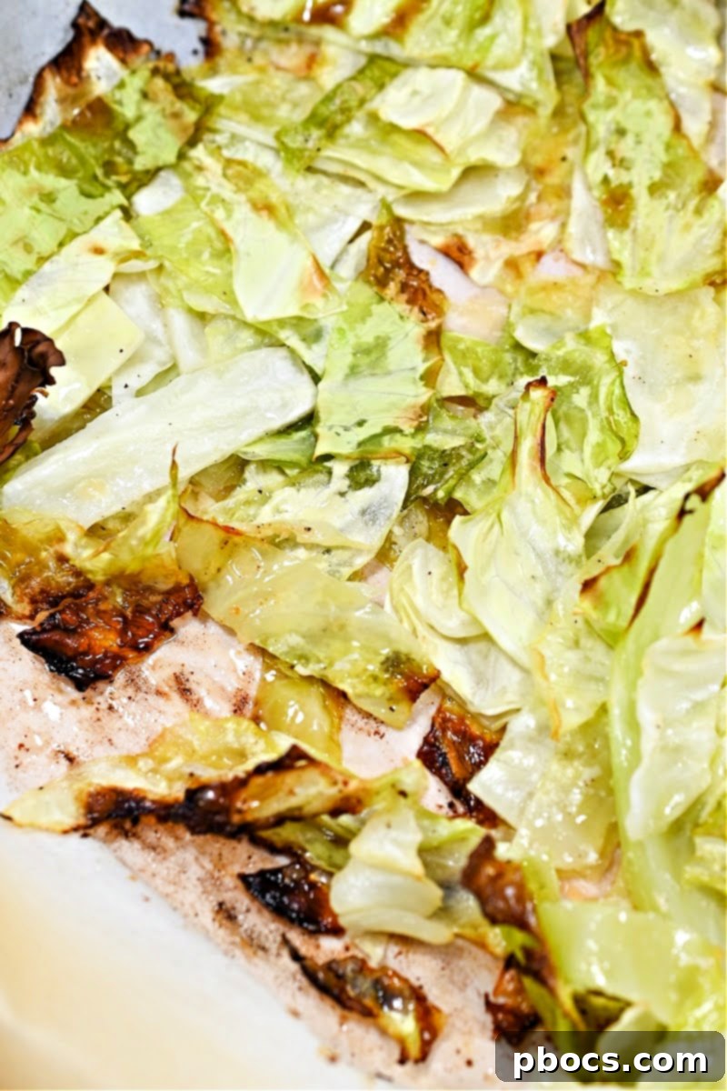 Roasted Cabbage on a baking sheet