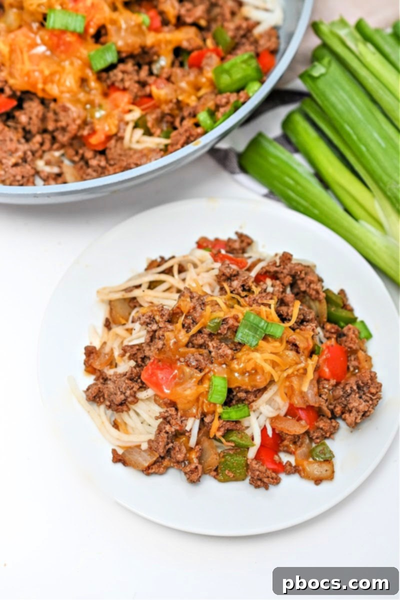 Ingredients for Keto Taco Spaghetti: Palmini noodles