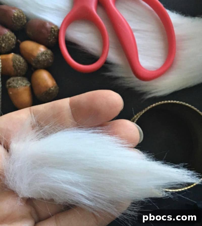 DIY Napkin Ring Faux Fur Preparation Cutting Faux Fur for Napkin Rings