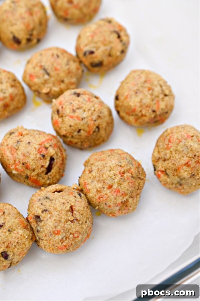 Carrot cake balls before being coated in white chocolate