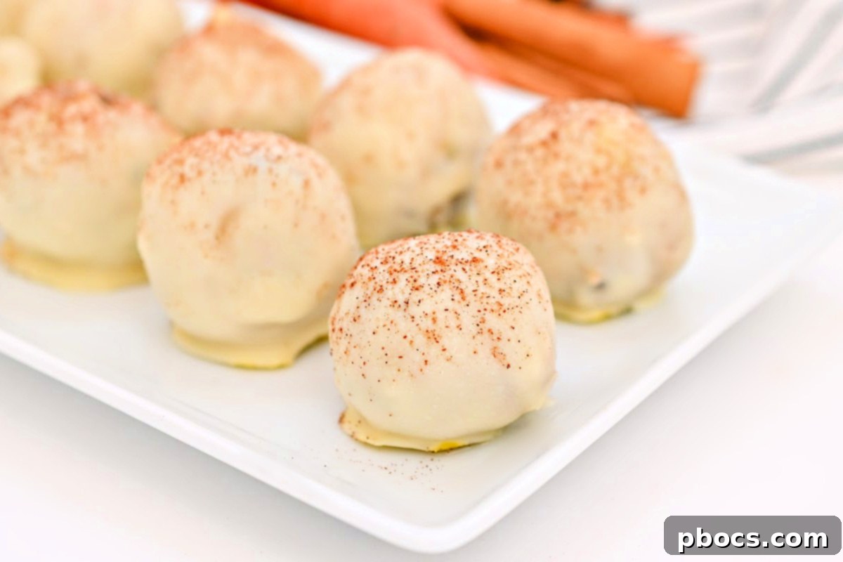 Low-Carb White Chocolate Carrot Cake Balls in a container for storage