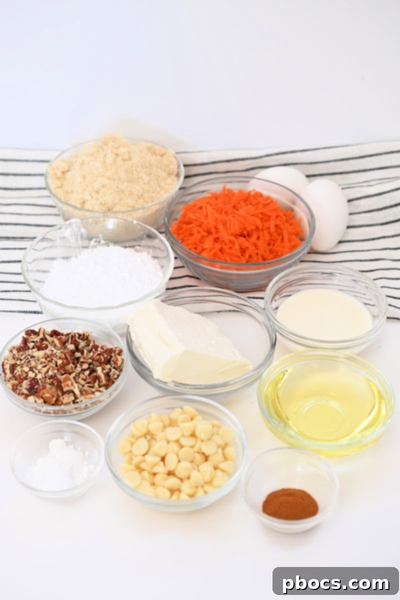 All ingredients for Low-Carb White Chocolate Carrot Cake Balls