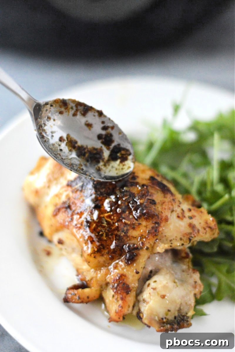 Crispy Keto Pan Chicken Thighs 11 Basting chicken thighs with butter