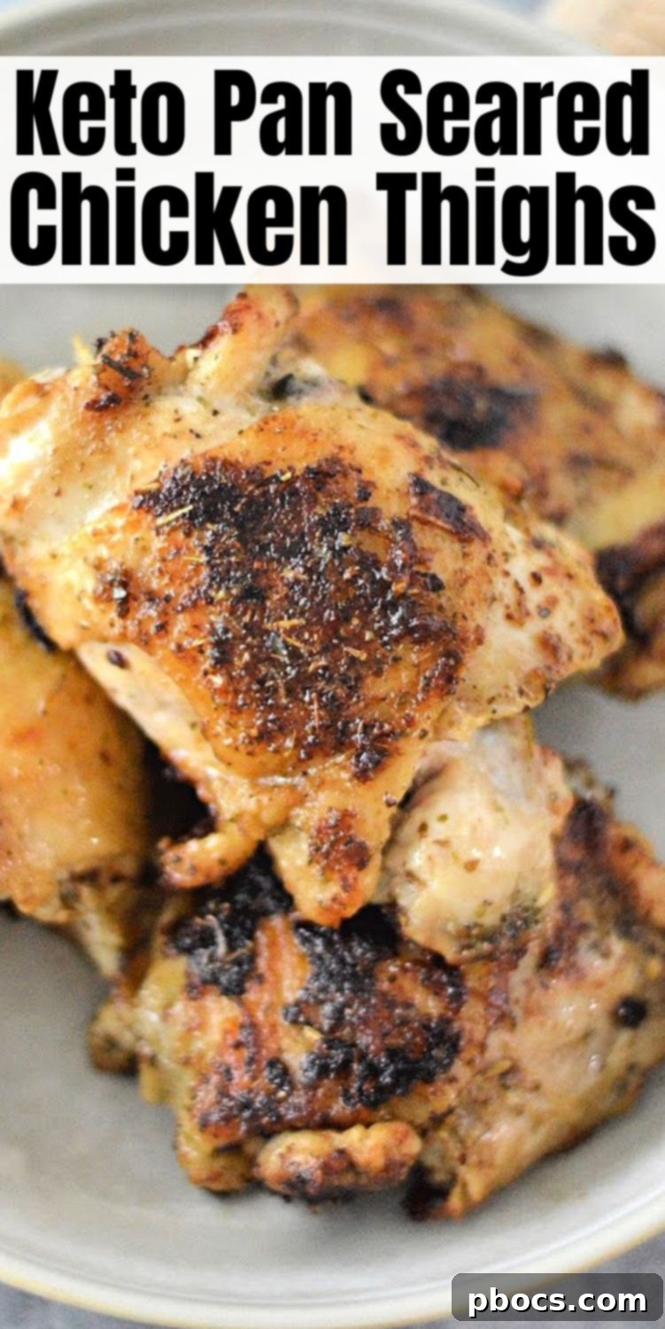 Crispy Keto Pan Chicken Thighs 12 Keto Pan Seared Chicken Thighs Pinterest Pin