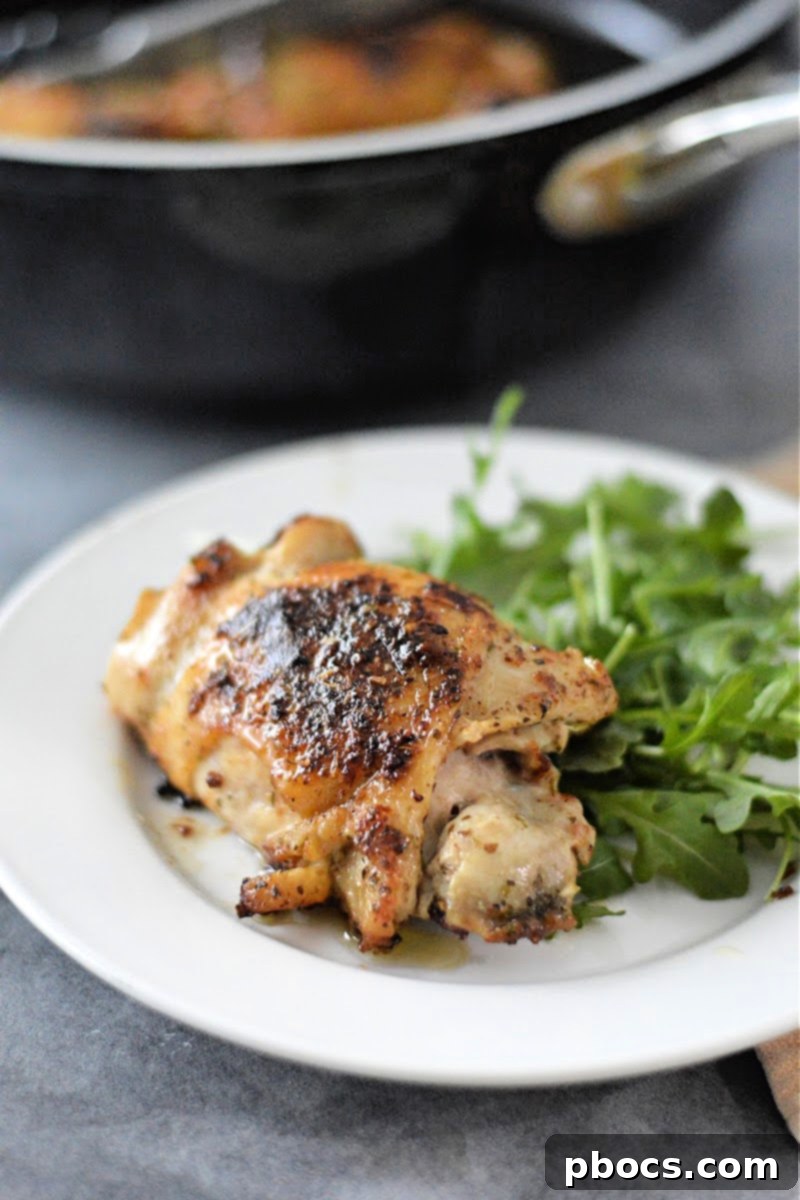 Crispy Keto Pan Chicken Thighs 5 Prepared Keto Pan Seared Chicken Thighs on a plate