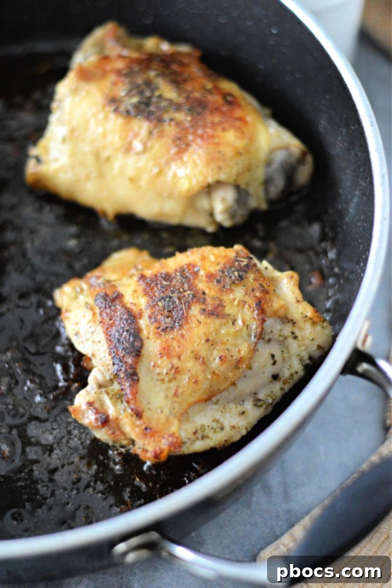 Crispy Keto Pan Chicken Thighs 6 Keto Pan Seared Chicken Thighs served with a side dish