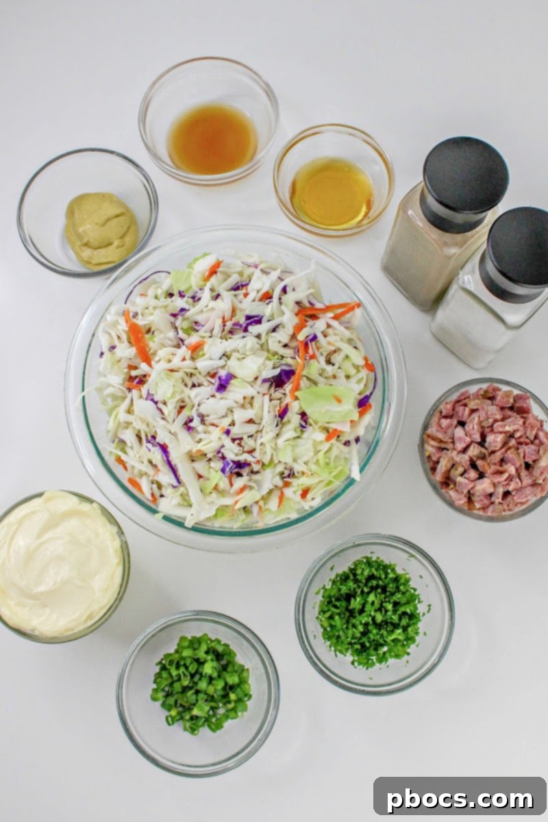 Ingredients for Low Carb Corned Beef Slaw