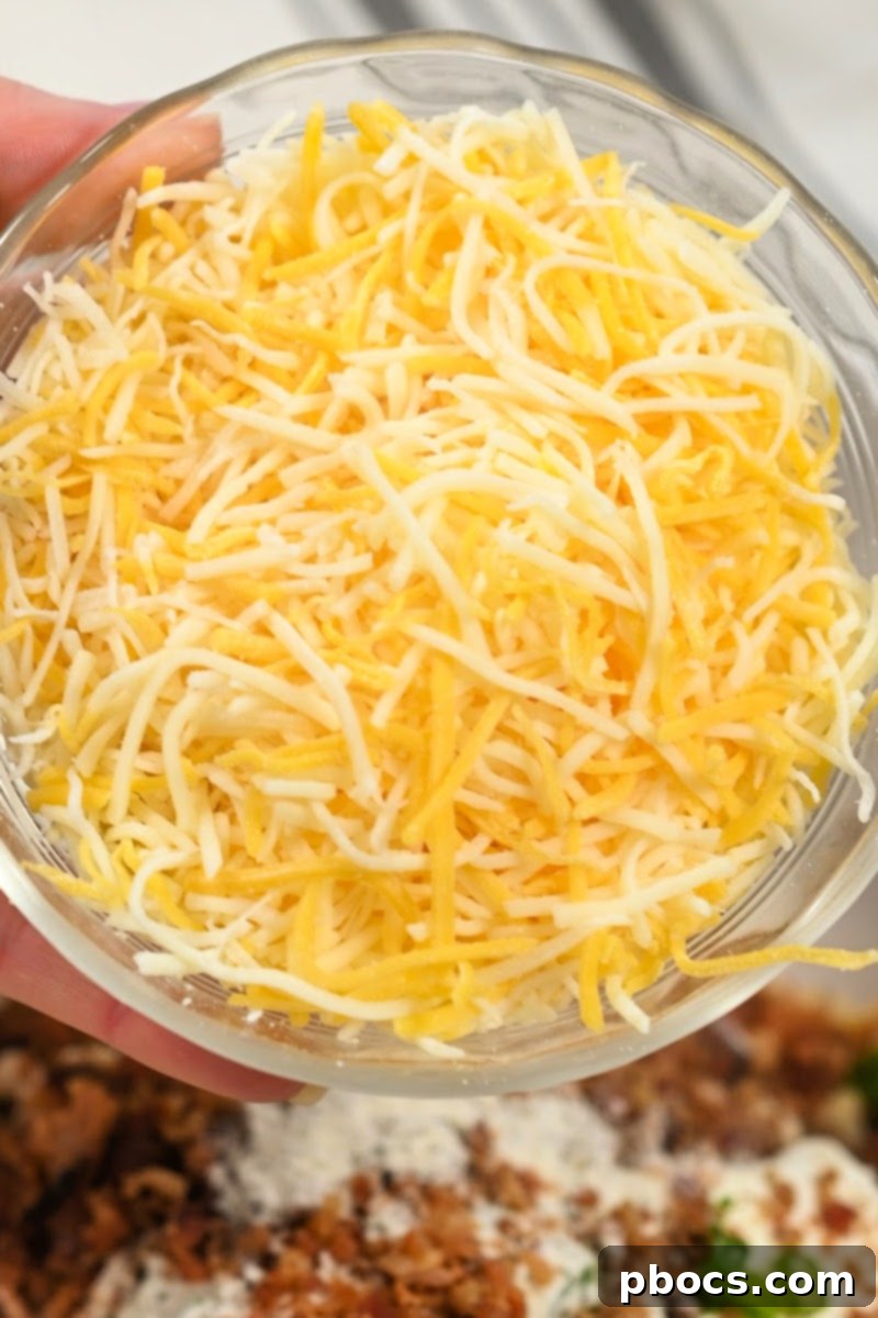 Shredded Cheddar Cheese in a bowl