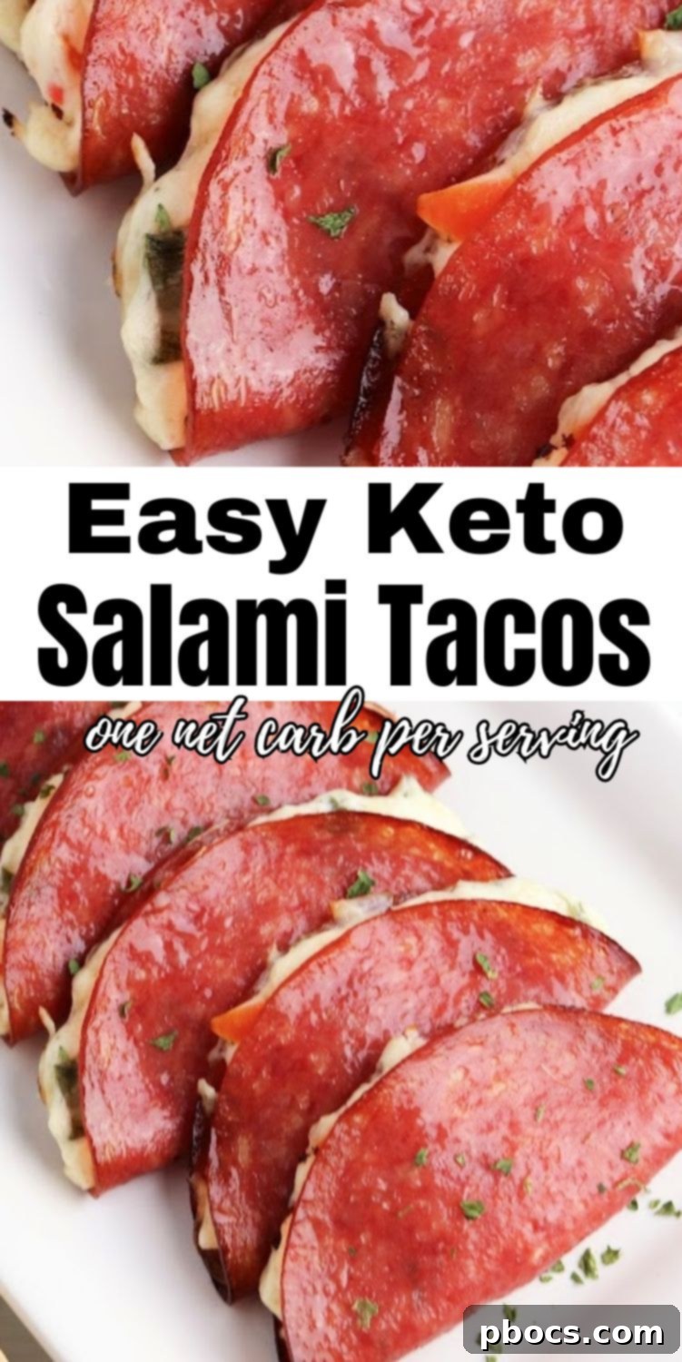 Keto Salami Tacos for Pinterest