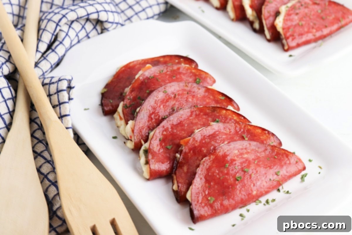 Keto Salami Tacos served with various keto appetizers