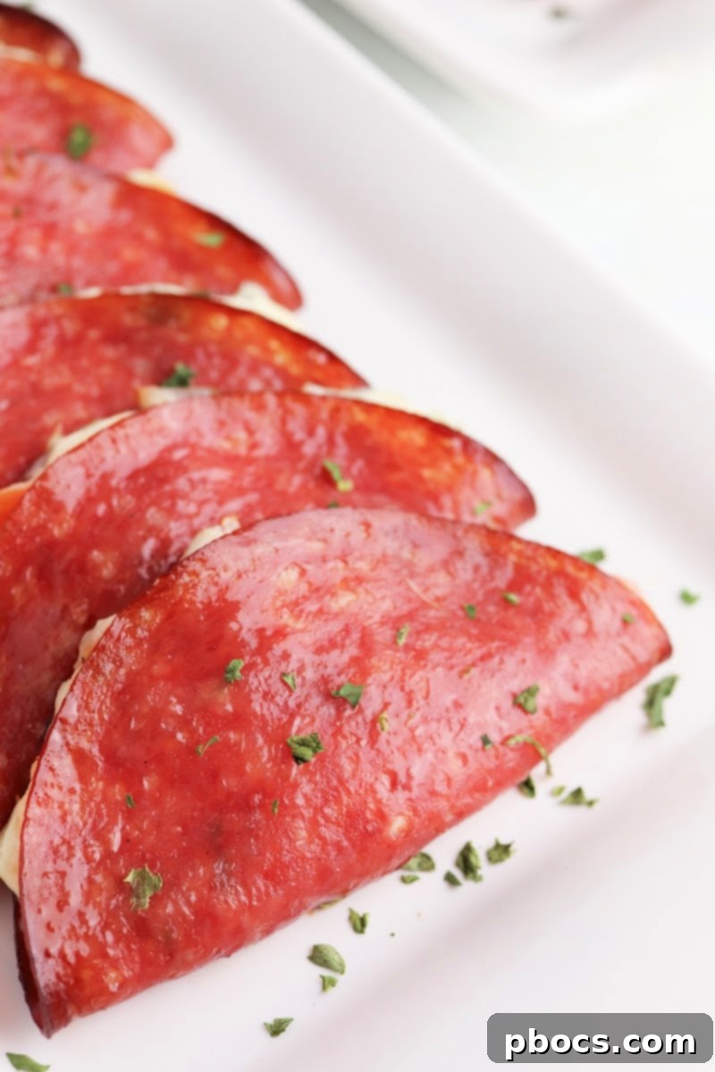 Stored Keto Salami Tacos in an airtight container