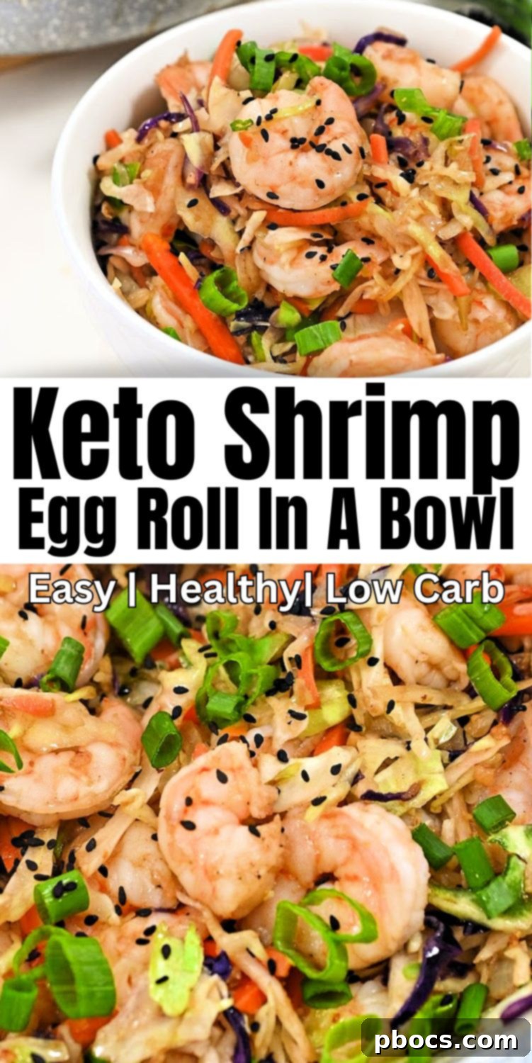 Deconstructed Keto Shrimp Egg Roll 13 Keto Shrimp Egg Roll In A Bowl Pinterest Pin