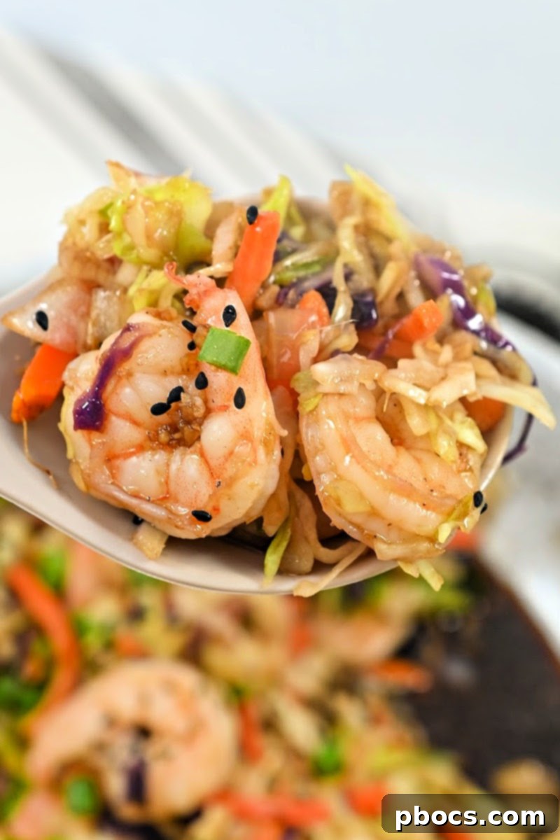 Deconstructed Keto Shrimp Egg Roll 3 Close-up of Keto Shrimp Egg Roll in a Bowl