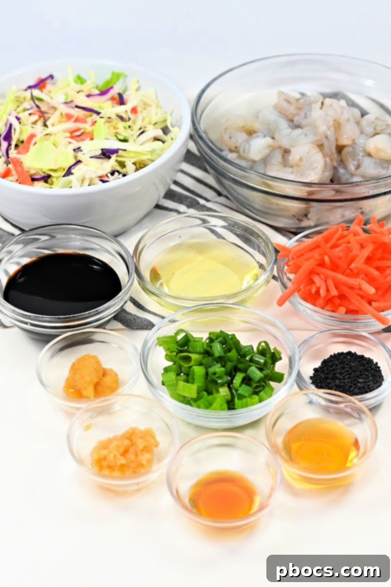 Deconstructed Keto Shrimp Egg Roll 8 Keto Shrimp Egg Roll in a Bowl Ingredients