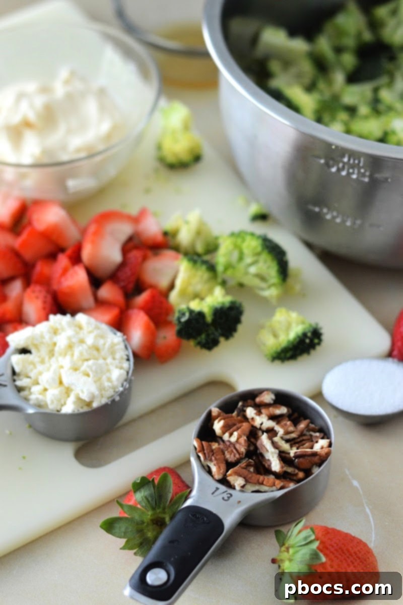 Low Carb Strawberry Broccoli Salad Ingredients