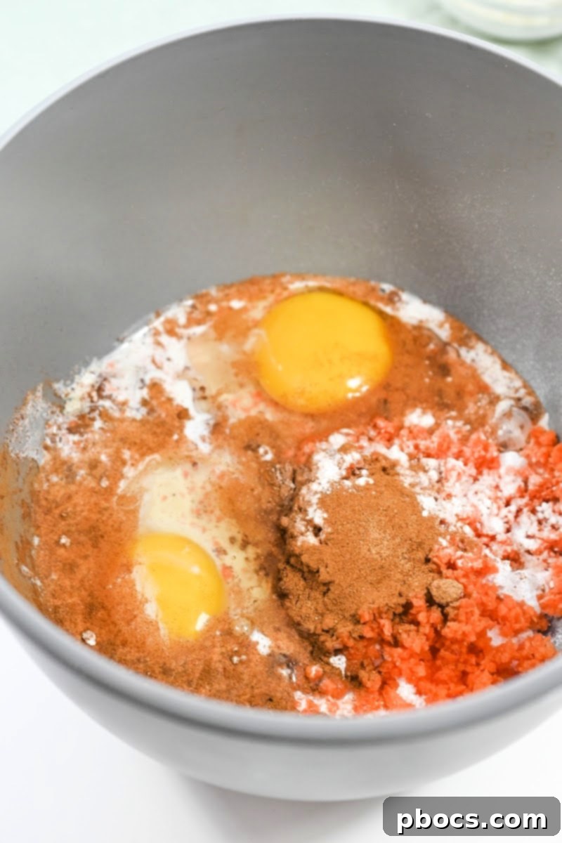 Mixing the ingredients in a bowl