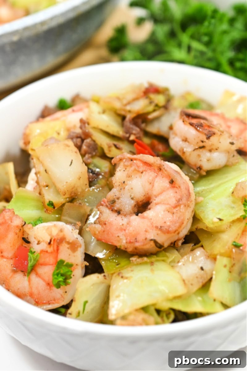 Green Cabbage Frying in a Skillet with Spices