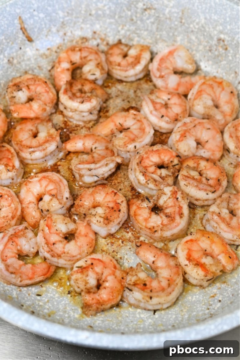 Sautéing Shrimp in a Skillet with Olive Oil