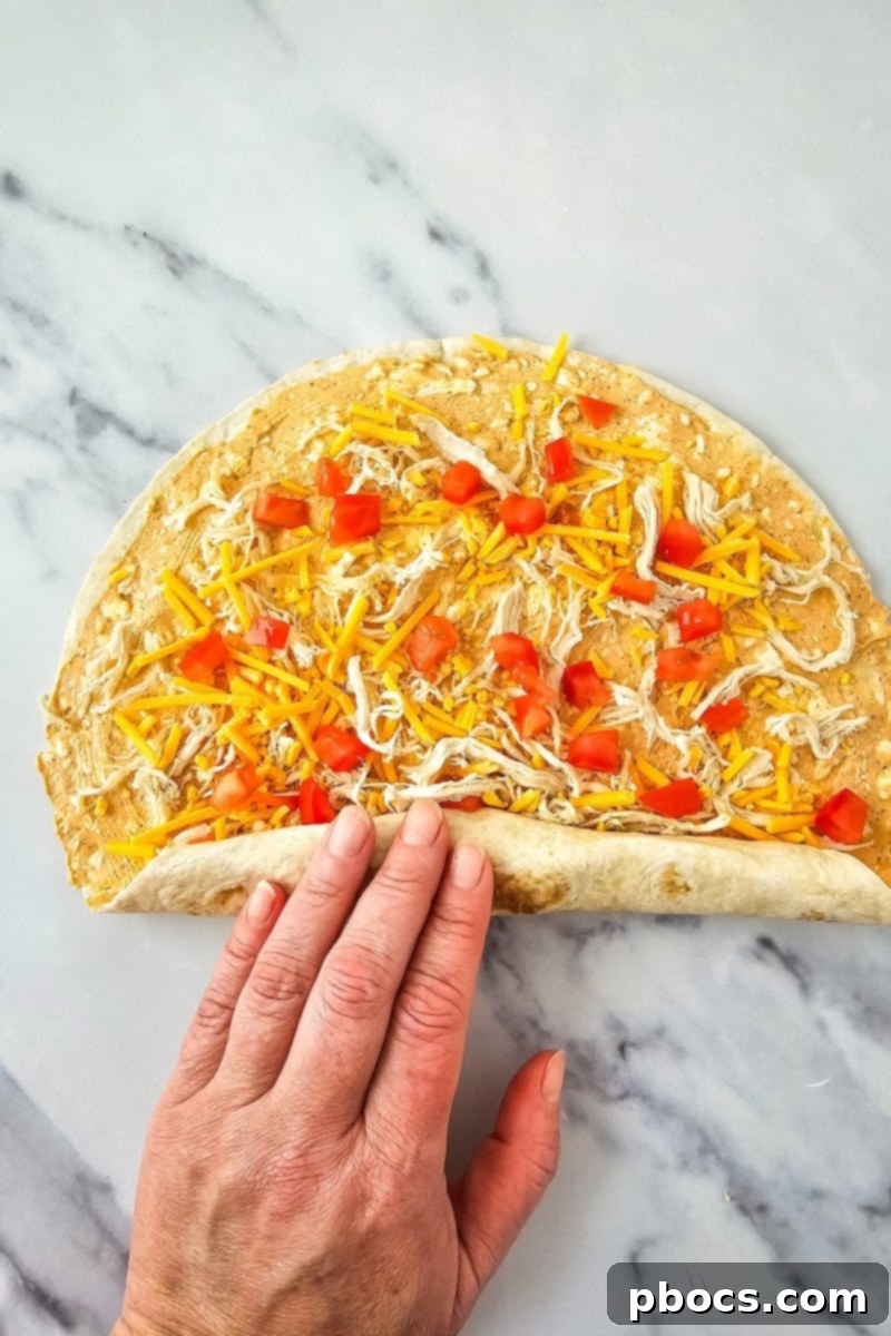 Rolling up the pinwheels