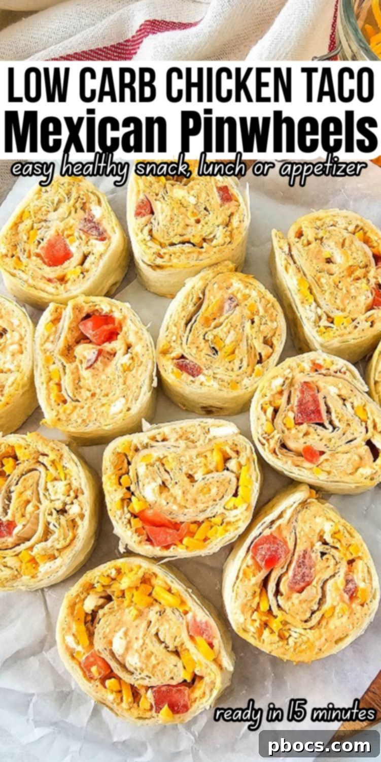 Low-Carb Chicken Taco Pinwheels