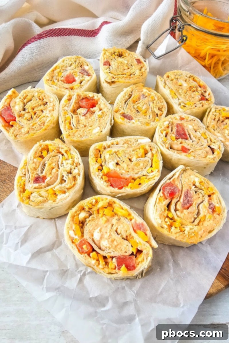 Low-Carb Chicken Taco Pinwheels