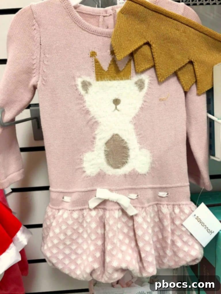 T.J.Maxx Girls Christmas Outfits - Cozy sweater dress with crown